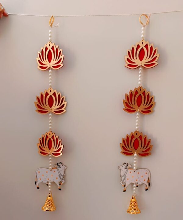 Lotus cow wall hanging