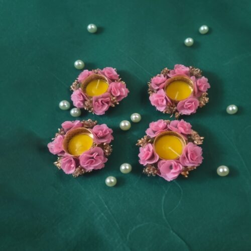 Tea Light Flower Candle Holder ( Set of 4 Pc)