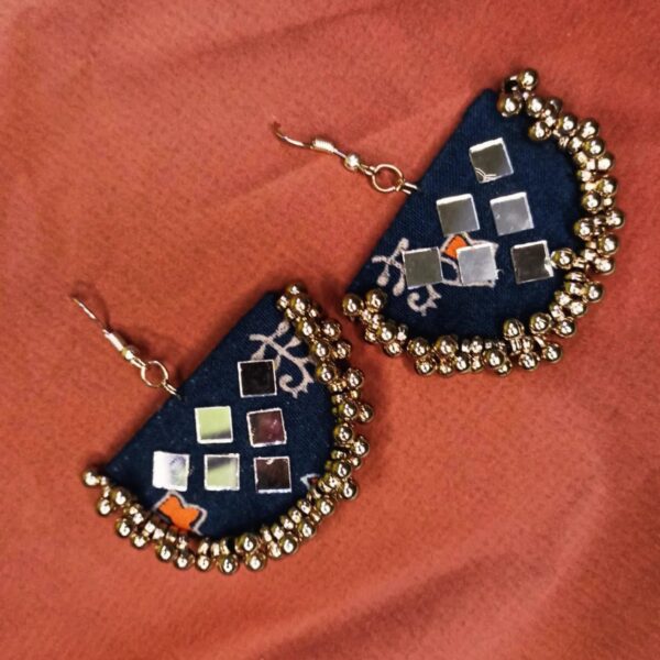 Mirror half moon mirror earrings