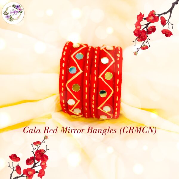 Gala Red Mirror Bangles