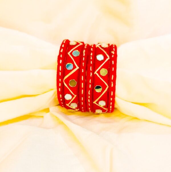 Gala Red Mirror Bangles