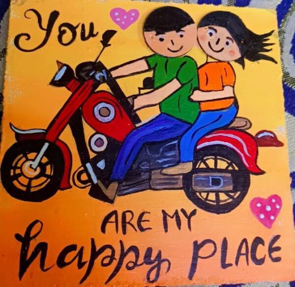 You are My Happy Place Handpainted Table Decor